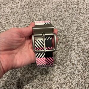 Stylish Pink and Black Patterned Belt